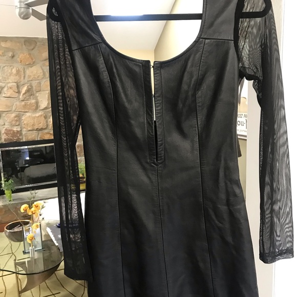 Olcay Gulsen Black Leather mini dress size S - Picture 5 of 8